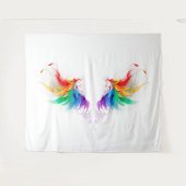 Fluffy Rainbow Wings Wandteppich (Vorderseite (Horizontal))