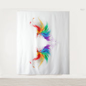 Fluffy Rainbow Wings Wandteppich (Vorderseite)