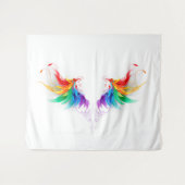 Fluffy Rainbow Wings Wandteppich (Vorderseite (Horizontal))