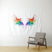 Fluffy Rainbow Wings Wandteppich (Beispiel (Horizontal))