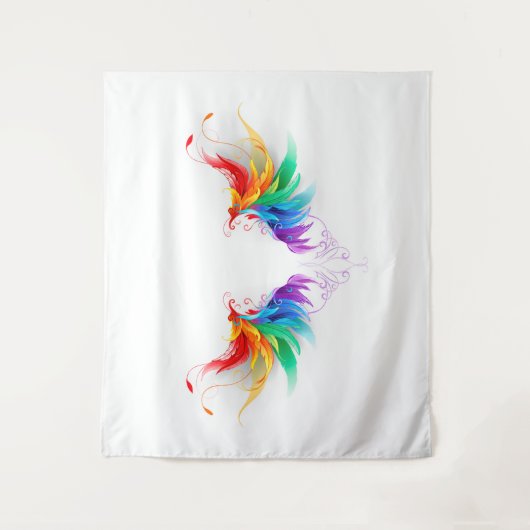 Fluffy Rainbow Wings Wandteppich (Vorderseite)