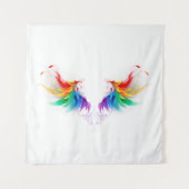 Fluffy Rainbow Wings Wandteppich (Vorderseite)