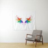 Fluffy Rainbow Wings Wandteppich (Beispiel (Horizontal))