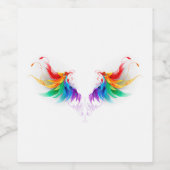 Fluffy Rainbow Wings Weinetikett (Einzelnes Label)