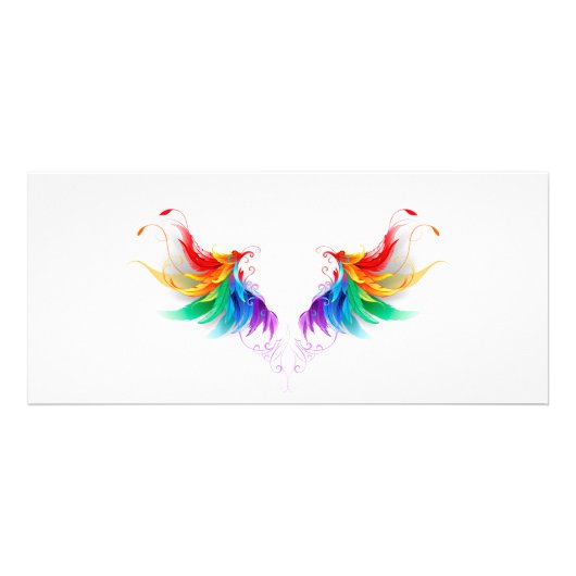 Fluffy Rainbow Wings Werbekarte (Vorne)