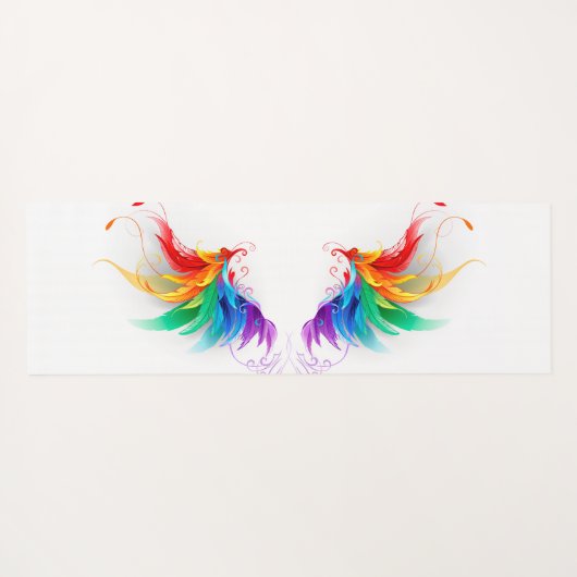 Fluffy Rainbow Wings Yogamatte (Rückseite (Horizontal))