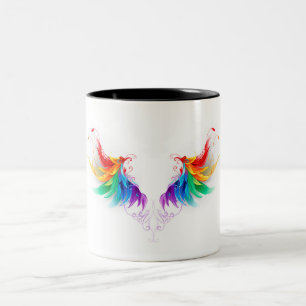 Fluffy Rainbow Wings Zweifarbige Tasse