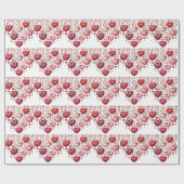 Fluffy Red Floral Heart Baby Shower Geschenkpapier (Flach)