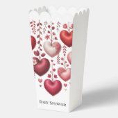 Fluffy Red Floral Heart Baby Shower Geschenkschachtel (Rückseite)