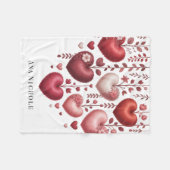 Fluffy Red Floral Heart Baby Shower Gift Fleecedecke (Vorderseite (Horizontal))