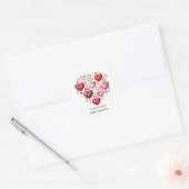 Fluffy Red Floral Heart Baby Shower Runder Aufkleber (Umschlag)