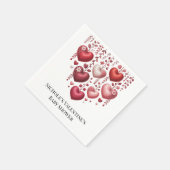 Fluffy Red Floral Heart Baby Shower Serviette (Ecke)