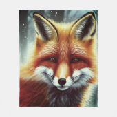 Fluffy Red Fox im Schnee Fleecedecke (Vorderseite)