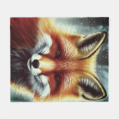Fluffy Red Fox im Schnee Fleecedecke (Vorderseite (Horizontal))