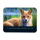 Fluffy Red Fox mit Freundschaftsangebot Magnet (Horizontal)