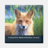 Fluffy Red Fox mit Freundschaftsangebot Magnet (Vorne)