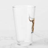 Fluffy Red Highland Cow Original Digital Art Glas (Rechts)