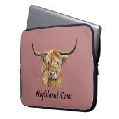 Fluffy Red Highland Cow Original Digital Art Laptopschutzhülle (Vorderseite Links)