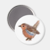 Fluffy Robin Magnet (Vorderseite/Rückseite)