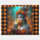 Fluffy Sassy Pumpkin Spice Gnome Fleecedecke (Vorderseite (Horizontal))
