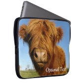 Fluffy Scottish Highland Cow - Blue Sky Laptopschutzhülle (Vorne Rechts)