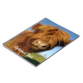 Fluffy Scottish Highland Cow - Blue Sky Notizblock (Linke Seite)
