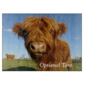 Fluffy Scottish Highland Cow - Blue Sky Schneidebrett (Vorderseite)