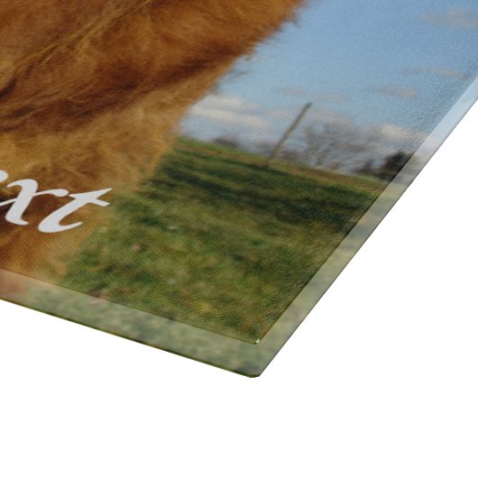 Fluffy Scottish Highland Cow - Blue Sky Schneidebrett (Ecke)