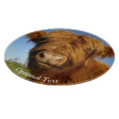 Fluffy Scottish Highland Cow - Blue Sky Schneidebrett (Ecke)