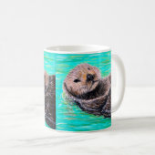 Fluffy Sea Otter Painting Kaffeetasse (VorderseiteRechts)