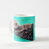 Fluffy Sea Otter Painting Kaffeetasse (Vorderseite Links)