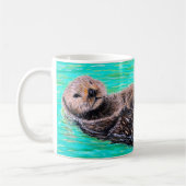 Fluffy Sea Otter Painting Kaffeetasse (Links)