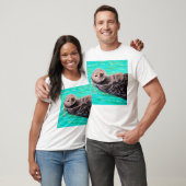Fluffy Sea Otter Painting T-Shirt (Unisex)