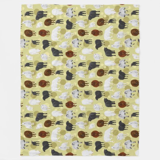 Fluffy Sheep and Lambs Pattern Fleecedecke (Vorderseite)
