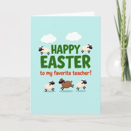 Fluffy Sheep Easter Card Karte (Vorderseite)