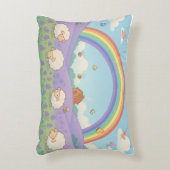Fluffy Sheep Lavender Field Rainbow Art Dekokissen (Vorderseite(Vertikal))