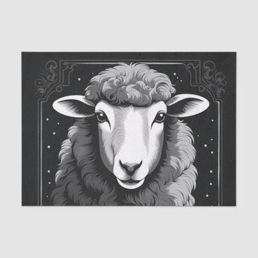 Fluffy Sheep Portrait Seidenpapier (Vorderseite)