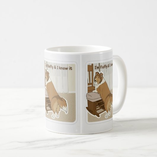 Fluffy sheltie kaffeetasse (VorderseiteRechts)