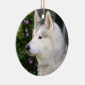 Fluffy Siberian Husky Puppy Dog Keramik Ornament (Rechts)