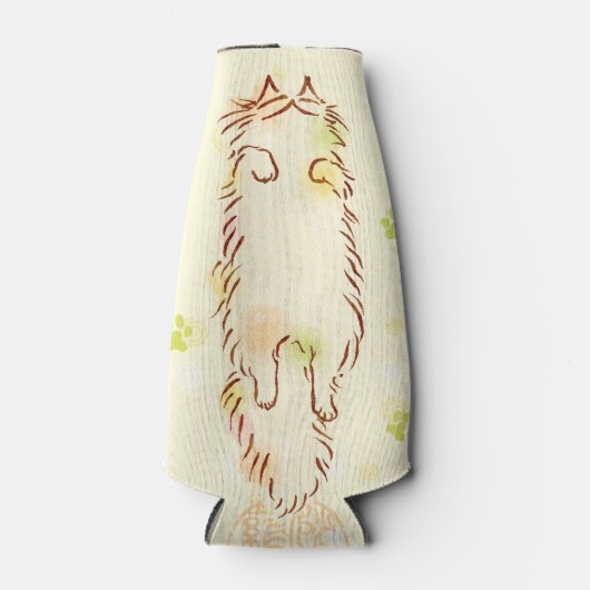 Fluffy Sleepy Cat Flaschenkühler (Vorderseite)