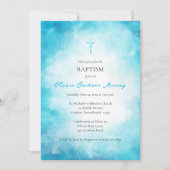 Fluffy Soft Cerulean Clouds Orthodox Taufe Einladung (Vorderseite)