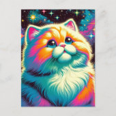 Fluffy Space Cat Postkarte (Vorderseite)
