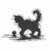 Fluffy spielerische Katze Aufkleber (Vorderseite)