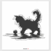 Fluffy spielerische Katze Aufkleber (Blatt)