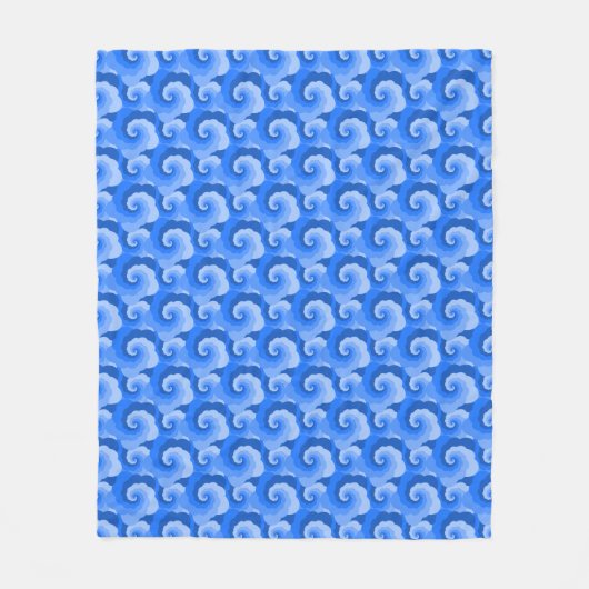 Fluffy Spirals Blue Pattern Fleece Blanket (Vorderseite)
