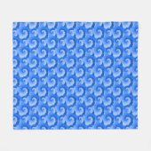 Fluffy Spirals Blue Pattern Fleece Blanket (Vorderseite (Horizontal))