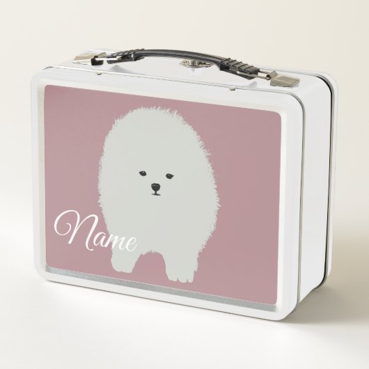 Fluffy Spitz Dog Metall Brotdose (Rückseite)