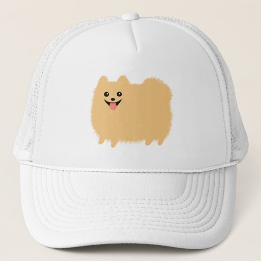Fluffy Spitz Niedlich Dog Truckerkappe (Vorderseite)