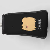 Fluffy Spitz Niedlicher Hund mit Individuelle Name Golf Headcover (Vorderseite)