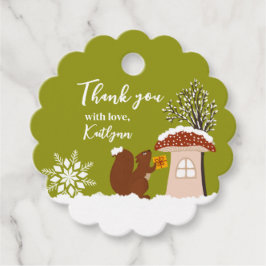 Fluffy Squirrel Gift Winter Baby Shower Gift Geschenkanhänger